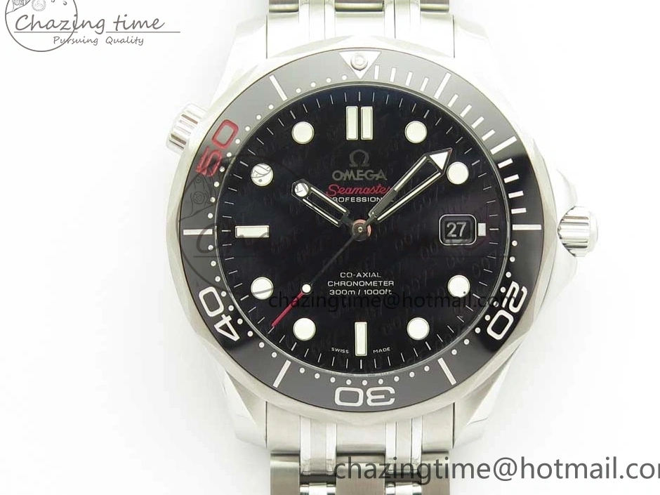 0206 Seamaster 300M Chronometer SS “007” Limited Edition OMF 1:1 Best Edition on SS Bracelet A2824 (Black Balance Wheel) V Seasonal 7952